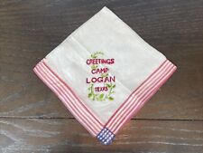 Rare original World War I camp Logan Houston Texas patriotic silk handkerchief picture