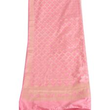 Sanskriti Vintage Pink Long Dupatta Stole Art Silk Hijab Woven Wrap Scarves picture