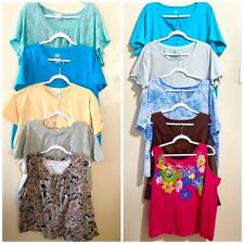 10 Lot croft & barrow JMS ANA silhouettes women's plus size stretch tops 3X picture