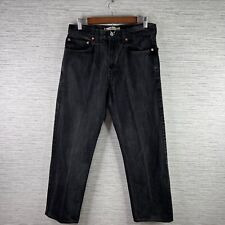 VINTAGE Levis Jeans Mens 33x29 505 Regular Fit Black Denim Straight Leg Cotton picture