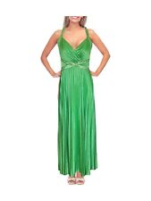 Masquerade Green Halter Sequin Trim Pleated Formal Full Length Dress Size 11/12 picture