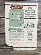 Vintage User Manual Monarch Malleable Electric Kitchen Range Full Automatic Oven picture