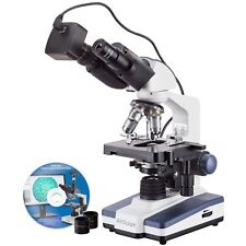 AmScope 40X-2500X LED Lab Binocular Compound Microscope with 1.3MP Camera picture