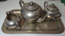 Vintage FB Rogers Silver Co Serving Tray , Teapot , Cream , Sugar Natural Petina picture