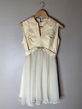 Vintage 1970’s Mini Chiffon Dress Women’s Beige Eveningwear  picture