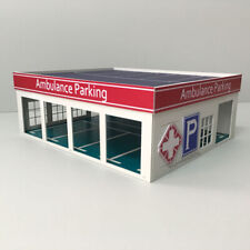 1/64 S Scale Buildings Model Railway Police Station / Ambulance Parking House picture