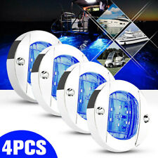 4X Round Marine Boat LED Courtesy For Cabin Deck Stern Navigatioin Light Blue picture