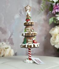 Peppermint Square 15” Gingerbread Man Christmas Tree - Candy Canes, NEW picture