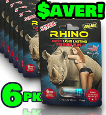 Super Rhino Premium Plus+ Dietary Supplement Male Enhancement Pack of 6 Caps picture