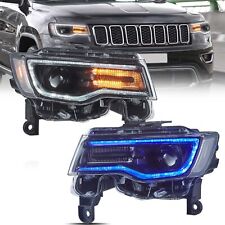 Headlights VLAND Full LED For 2014-2022 Jeep Grand Cherokee W/Start-up Animation picture