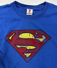 Vintage Six Flags Superman Ride T-Shirt L Flocked Clark Kent Super Hero Comic picture