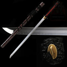 Hand Forge Clay Temperped T10 Steel Japanese Samurai Ninja Sword Katana Sharp picture