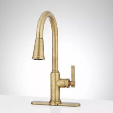 Signature Hardware - Greyfield Single-Hole Pull-Down Kitchen Faucet - Aged Brass picture