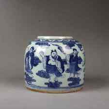 5“ China antique Old Late Qing Dynasty Folk kilns Hand drawn Eight Immortals pot picture