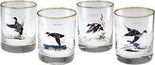 Ned Smith 22K Gold Rim Waterfowl DOF Double Old-Fashioned Glasses, 13.5-Ounce, picture
