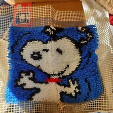 Snoopy Latch Hook Kit J P Coats Happy Dance ** To Be Finished Completed Peanuts  picture
