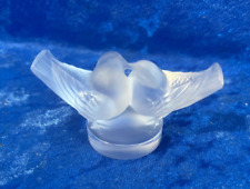 Lalique French Frosted Crystal Kissing Love Birds 2 x 3