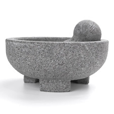 Mortar and Pestle Set, 8 Inch 4 Cups Large Capacity Unpolished Granite Molcajete picture
