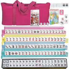 American Mahjong Set 166 Tiles 4 Colors Pushers/Racks Mah Jongg Set W/Soft Bag picture