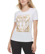 Karl Lagerfeld Paris Women's Metallic-Logo T-Shirt picture