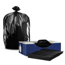 Plasticplace 32-33 Gallon Trash Bags - Black, Case of 100 Garbage Bags picture