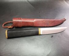 VINTAGE HACKMAN HUNTING KNIFE FINLAND PUUKO FINNISH KNIFE & SHEATH picture