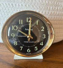 Vintage Scotland Westclox Baby Ben Alarm Clock Cream & Brass Glow picture
