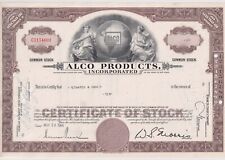 Alco Products, Incorporated Stock Certificate  picture