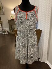 Womens’s AGB Black White Tangerine Trim Button Up Sleeveless Dress Size PL picture
