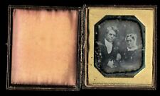 1840s 1/6 Daguerreotype Photo Preacher / Reverend (?) Holding Book & Wife picture