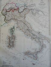Italy Switzerland Tyrol Rome Florence Turin Milan Genoa c. 1856-72 Weller map picture