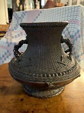 Fine Japanese Meiji or Taisho Period Ikebana Hand Woven Basket Bowl Ewer Vase picture