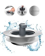 3 in 1 Kitchen Sink Drain Strainer and Stopper Combo Pop Up Sink Stopper Drain picture