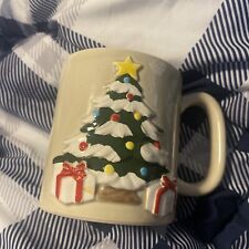 Vintage Otagiri Christmas Tree Holiday Coffee Mugs 1981 Hand Painted 16 FL Oz picture