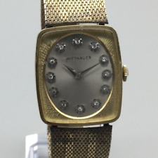 Vtg Wittnauer Watch Men 25mm 10K Rolled Gold Plated Mesh Band Bling Manual Wind picture