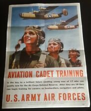 1942 WW2 USA AMERICA PILOT AIRFORCE AIRCRAFT AIRPLANE CADET PROPAGANDA POSTER picture