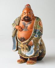 Antique Vintage Kutani Satsuma Moriage Hotei Buddha Figurine Statue Japanese 12” picture