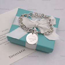 Tiffany & Co. Return to Tiffany Circle Tag Charm Bracelet Sterling Silver W/Bag picture