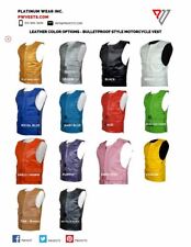 Bulletproof Style Leather Motorcycle Vest - 13 Color Options picture