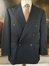 VTG Ralph Ralph Lauren 40S 100% Wool Navy Double Breast Peak 2Btn Blazer Jacket picture