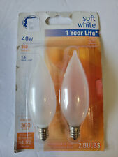 2-Pack GE Lighting 66106 White Candelabra Base Bulbs 40 W Decorative Light picture