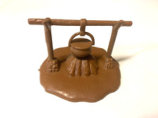Vintage Marx Camp Fire & Cook Pot From Western Playset Toy Part Brown picture