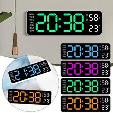 With Calendar Date Temperature LED Large Display USB Digital Wall Alarm Clockღ picture