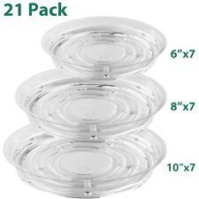 20 PCS Clear Plastic Plant Saucer Drip Trays Plate Dish 6