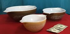 3 Vintage Pyrex Woodland Cinderella  Brown Nested Mixing Bowls picture