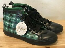 NEW RARE HOT TOPIC HARRY POTTER SLYTHERIN PLAID HI-TOP SNEAKERS MENS SIZE 9 picture