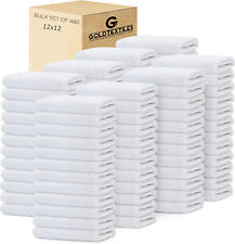 Wash Cloth Towels White Cotton Blend 12x12 Inch Bulk Pack of 12,24,48,60,120,480 picture