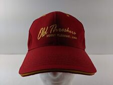 Vintage Old Threshers Hat Iowa USA Red Embroidered Strapback Baseball Cap picture