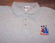 Vintage Walt Disney World MICKEY MOUSE MAGIC KINGDOM POLO T-Shirt MENS XL Gray picture