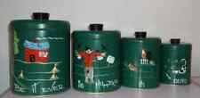 VINTAGE RANSBURG HAND PAINTED 4 PIECE CANISTER SET BE IT EVER SO HUMBLE ITS OURS picture